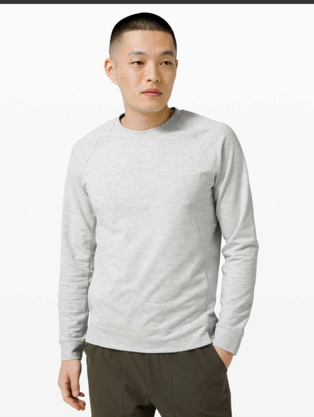 lululemon athletica City Sweat Crew - Heathered Light Grey/sea Salt